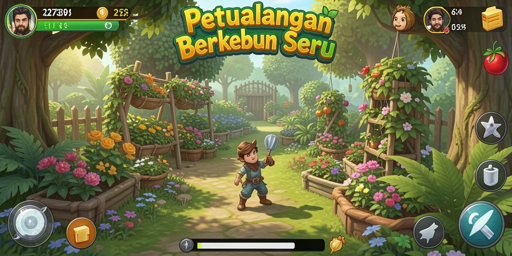 Tampilan menarik dari gameplay bertani yang menyenangkan.