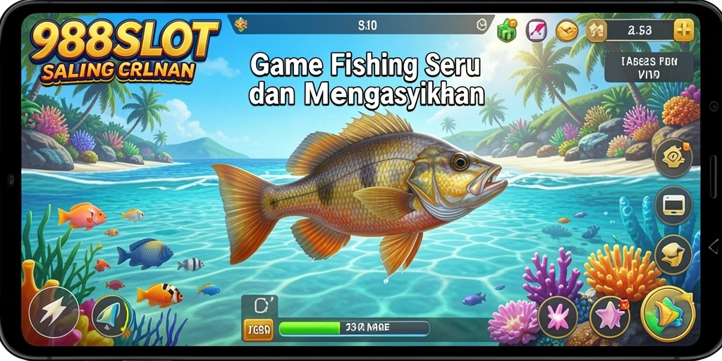Screenshot gameplay 988SLOT yang menunjukkan aksi memancing yang mendebarkan.