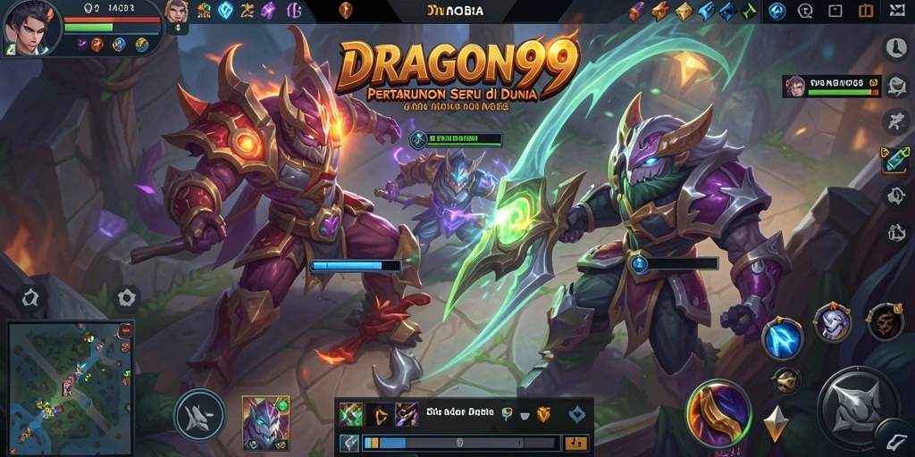 Screenshot gameplay DRAGON99 yang menampilkan pertempuran seru antar tim.