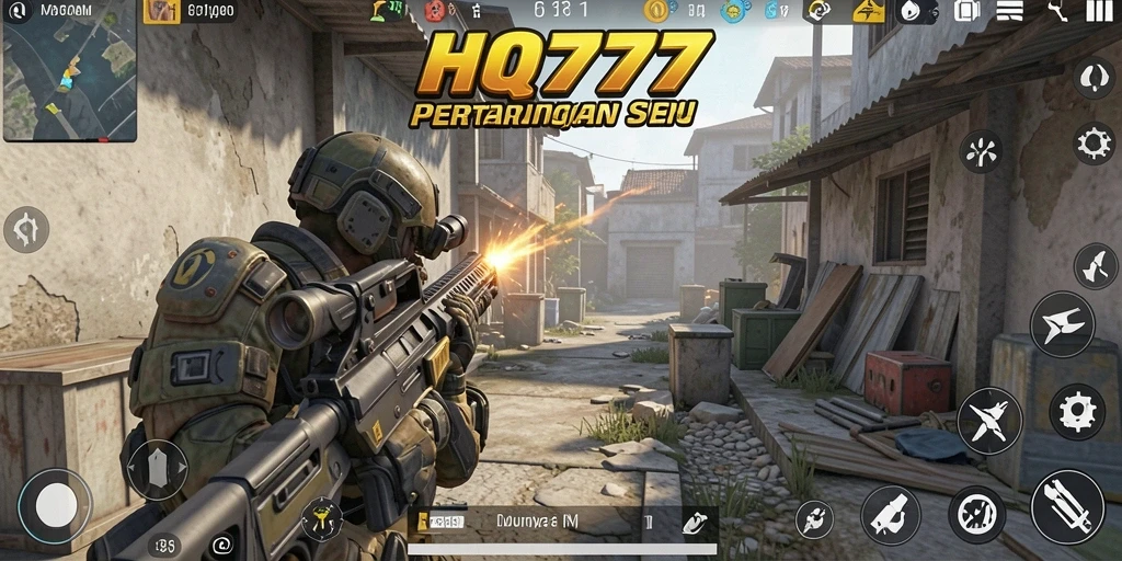 Tangkapan layar HQ777 dengan aksi tembak-menembak yang mendebarkan.