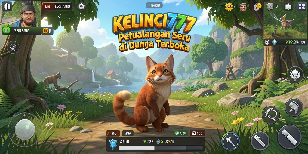 Tampilan gameplay KELINCI777 di dunia yang penuh petualangan.