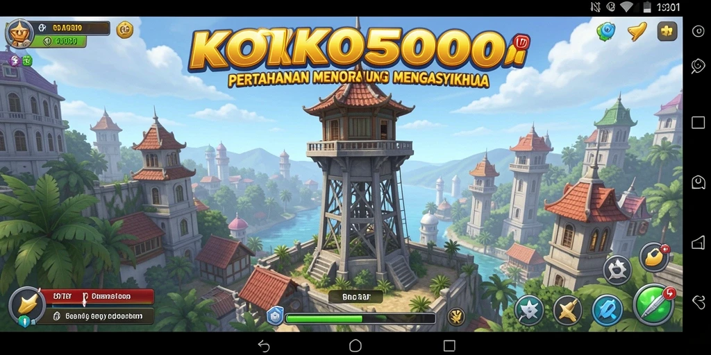 Screenshot gameplay KOKO5000 menampilkan aksi pertahanan yang seru.
