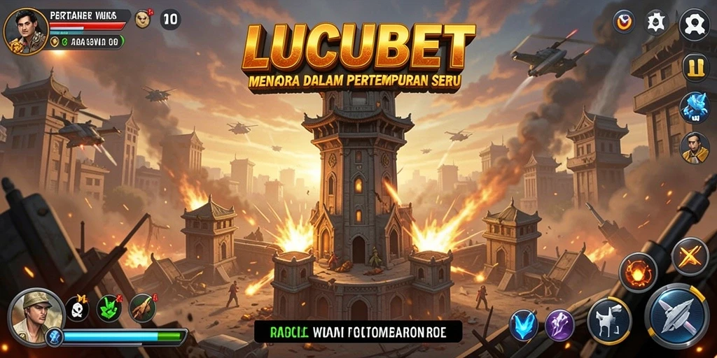 Screenshot gameplay <strong>LUCUBET</strong> menampilkan menara yang siap menghadapi serangan musuh.