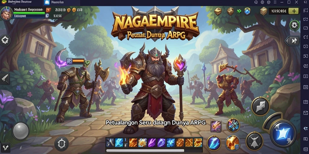 Screenshot dari gameplay seru di NAGAEMPIRE dengan pertempuran epik.