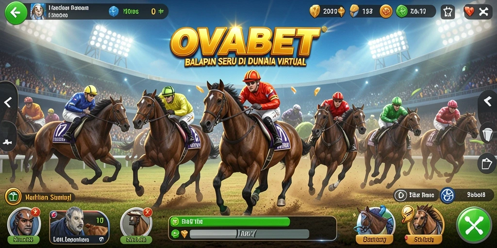 Gameplay balapan mendebarkan di OVABET dengan trek yang menantang.