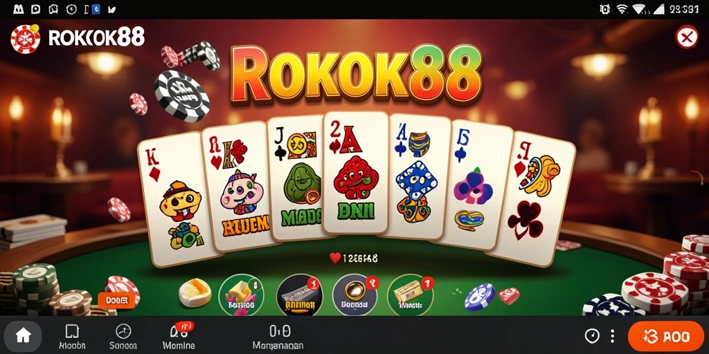 Screenshot ROKOK88 menunjukkan pertandingan seru dalam permainan Domino.