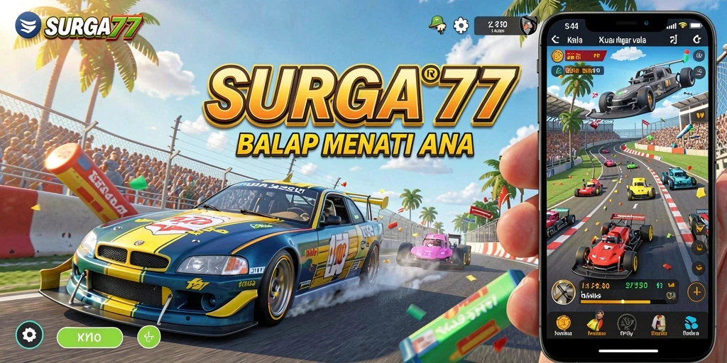 Tampilan menarik dari gameplay SURGA77 saat balapan.