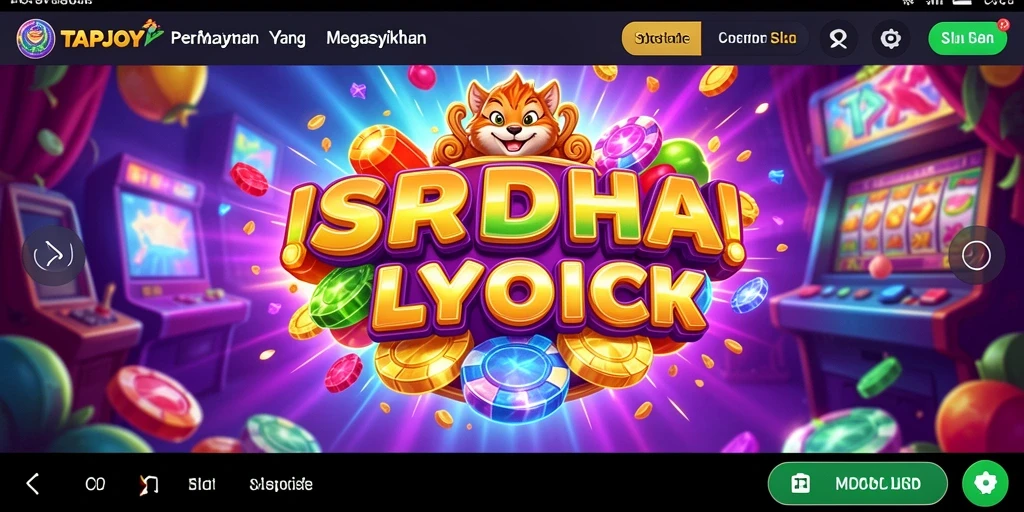 Tampilan gameplay Slot TAPJOY yang mendebarkan dan penuh warna.