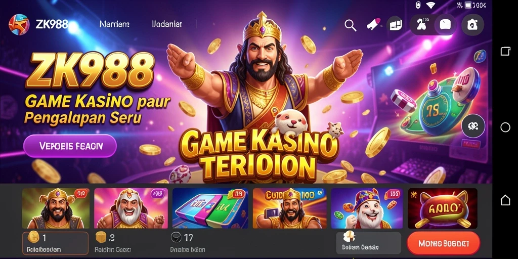 Screenshot gameplay ZK988 menampilkan sesi permainan kasino yang mendebarkan.